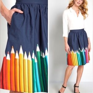 ModCloth Color Pencil Rainbow Skirt